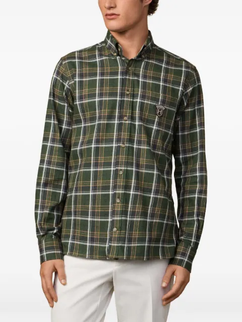 Hackett London plaid elbow-patch shirt Green HM3010544