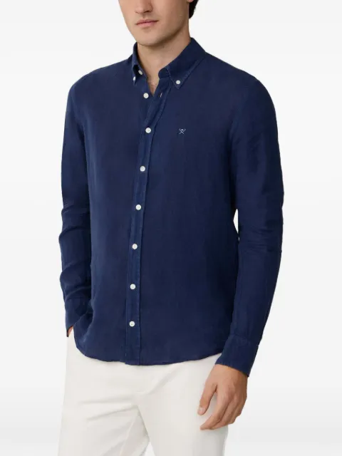 Hackett London linen shirt Blue HM3010635