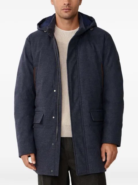 Hackett London herringbone hooded parka Blue HM4000155