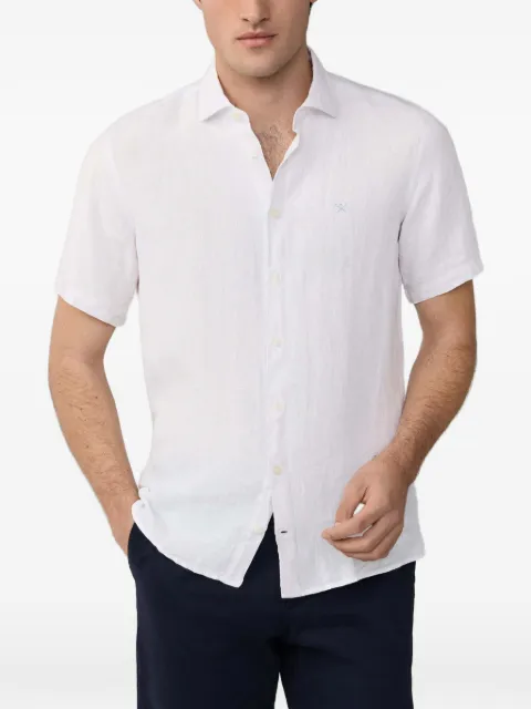 Hackett London logo-embroidered short-sleeve shirt White HM3010633