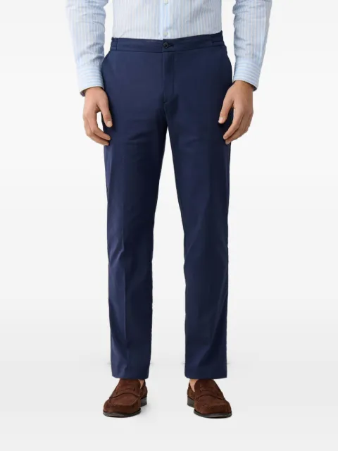 Hackett London pleated elasticated-waistband chino trousers Blue HM2100098