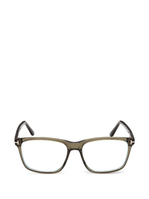 TOM FORD Eyewear T-logo square-frame glasses Green FT5479B
