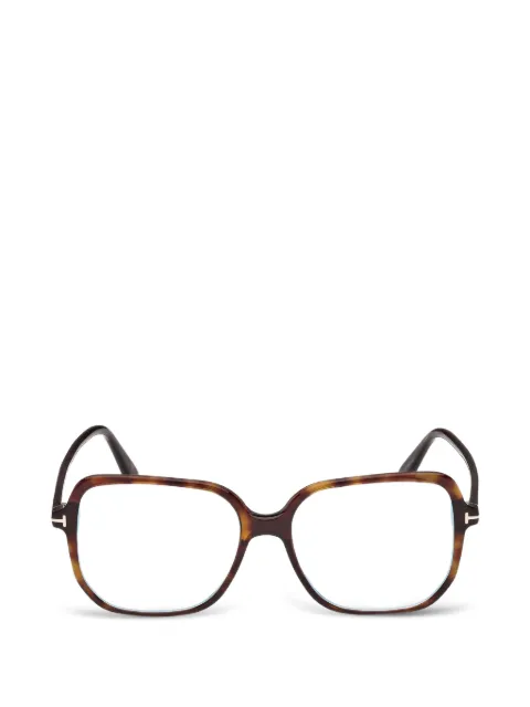 TOM FORD Eyewear tortoiseshell-effect square-frame glasses Brown FT5578B