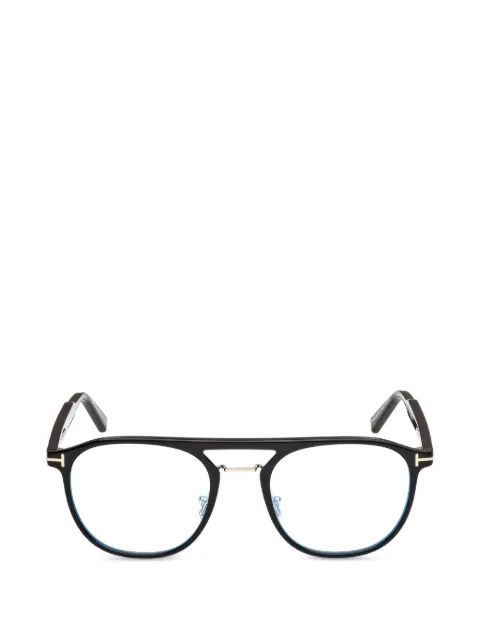 TOM FORD Eyewear double-bridge pilot-frame glasses Black FT5982B