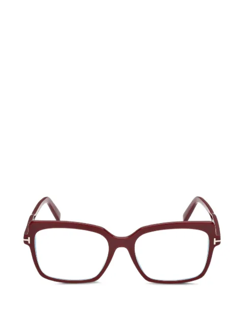 TOM FORD Eyewear T-logo square-frame glasses Red FT5947B
