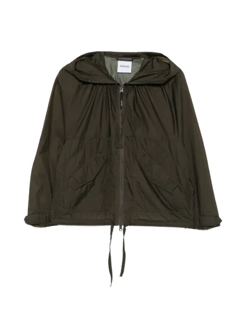 ASPESI drawstring-hooded zip-up jacket Green S6NN628V003
