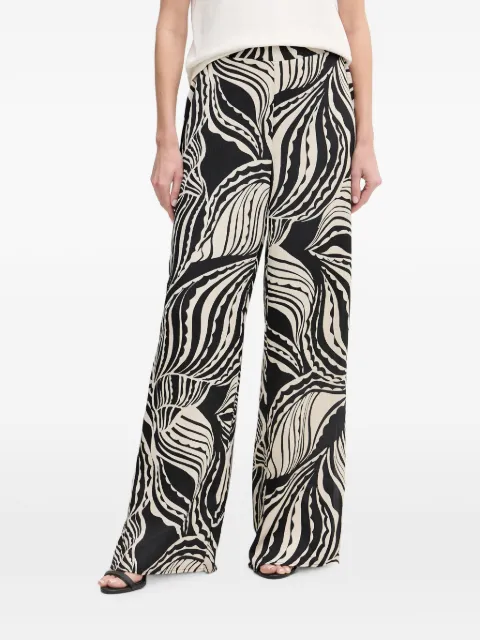 Joseph Ribkoff abstract-print wide-leg palazzo pants Black 262257