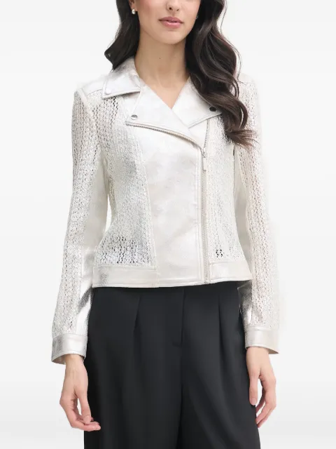 Joseph Ribkoff metallic-effect crochet-knit jacket Silver 262902