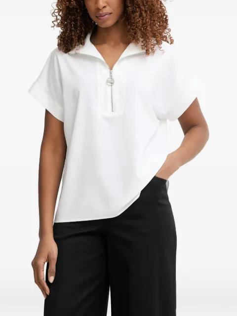 Joseph Ribkoff quarter-zip short-sleeve polo top White 261140