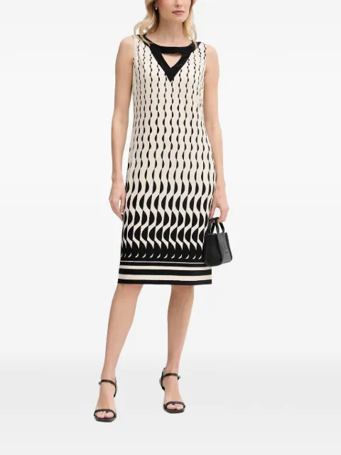 Joseph Ribkoff geometric-print cutout midi dress Neutrals 262218
