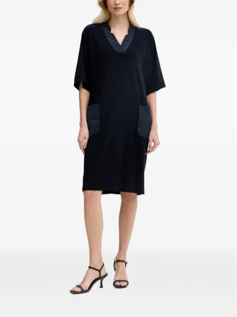 Joseph Ribkoff patch-pocket V-neck midi dress Blue 261010