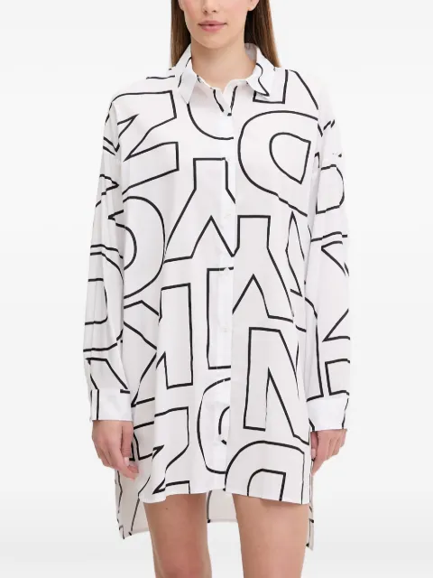 DKNY logo-print pajama shirt White YI30100