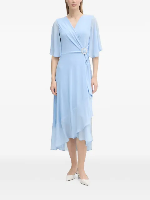 Joseph Ribkoff crystal-embellished wrap midi dress Blue 261714
