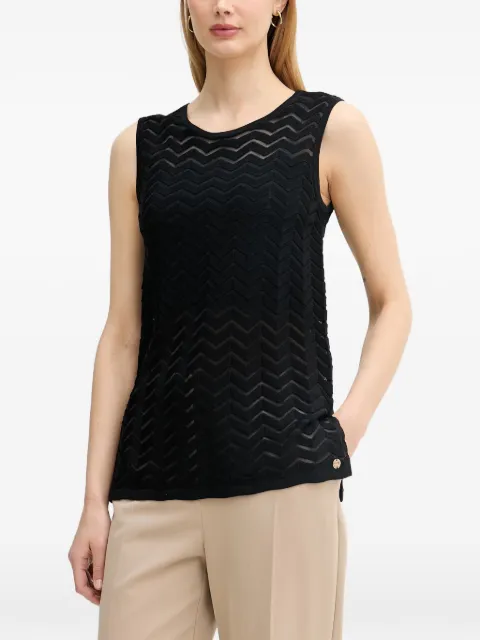 Joseph Ribkoff chevron-knit sleeveless top Black 262932