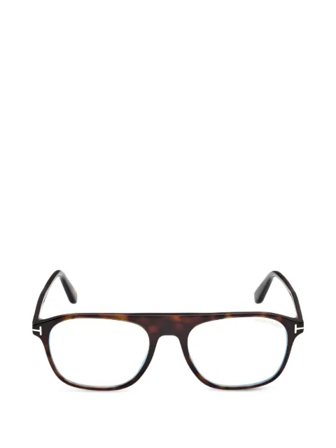 TOM FORD Eyewear tortoiseshell-effect pilot glasses Brown FT6167B