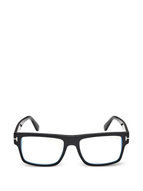 TOM FORD Eyewear T-logo rectangle-frame glasses Black FT6168B