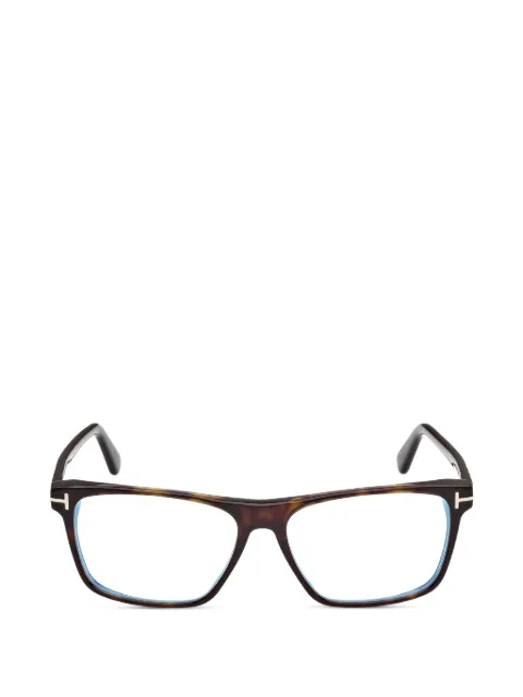 TOM FORD Eyewear T-logo rectangle-frame glasses Brown FT6170B