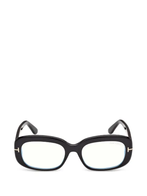 TOM FORD Eyewear T-logo rectangle-frame glasses Black FT6174B