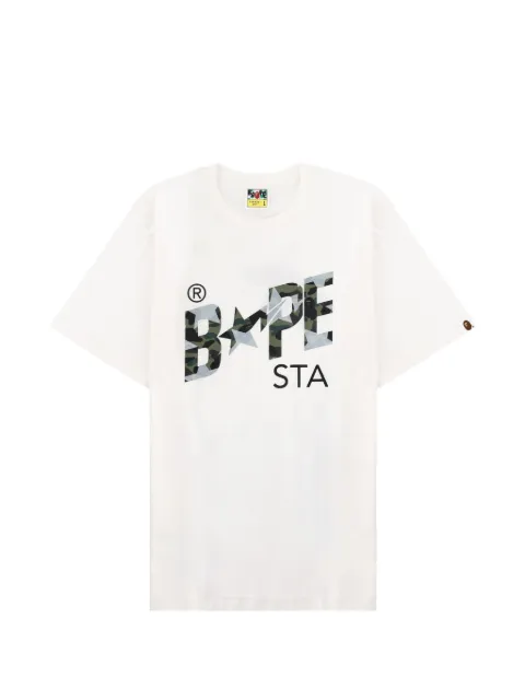 A BATHING APE® Sta Overprint First Camo T-shirt White 001TEM301024MWHITE