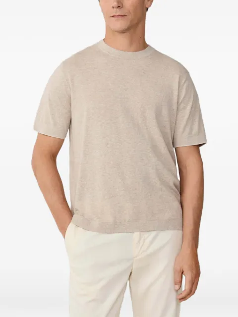 Hackett London cotton-linen knit T-shirt Neutrals HM7000172