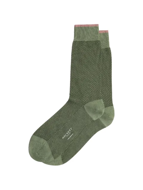 Hackett London herringbone-jacquard cotton socks Green HMU300079
