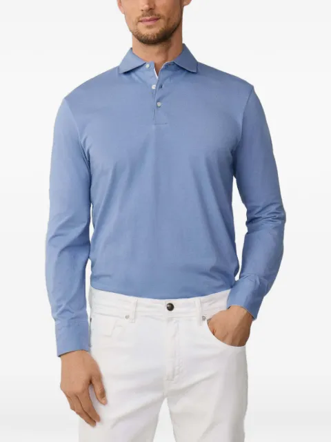 Hackett London long-sleeve jersey polo shirt Blue HM5500029