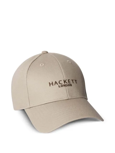 Hackett London logo-embroidered leather-strap cap Neutrals HM0400074