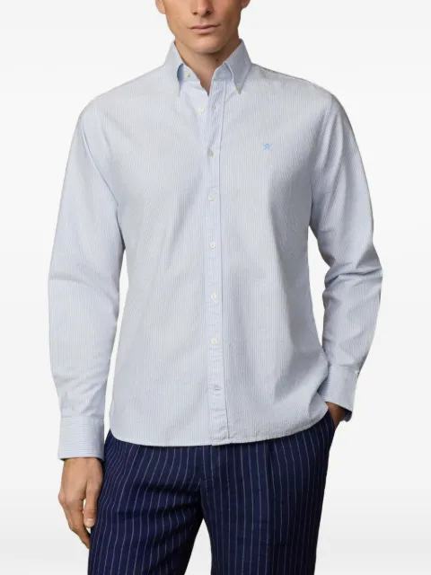 Hackett London ticking-stripe cotton shirt Blue HM3010682