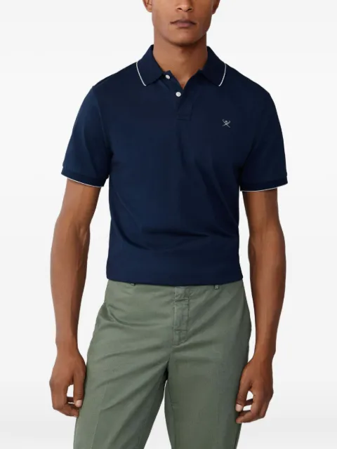 Hackett London tipped short-sleeve polo shirt Blue HM5600145