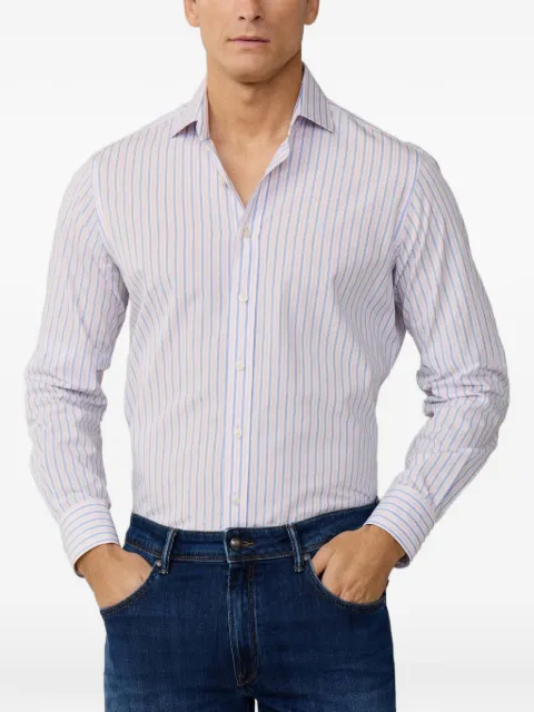 Hackett London regimental-stripe long-sleeve shirt Pink HM3010681
