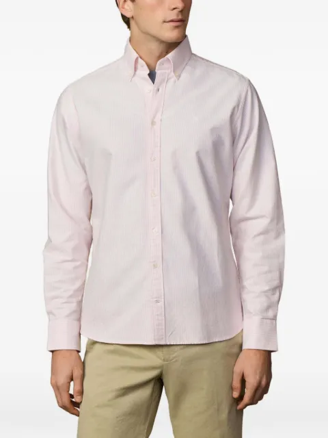 Hackett London ticking-stripe cotton shirt Pink HM3010682