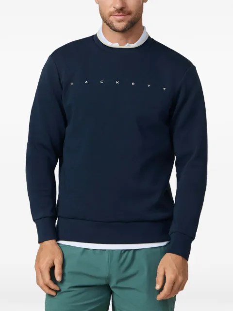 Hackett London logo-print crew-neck sweater Blue HM5800087