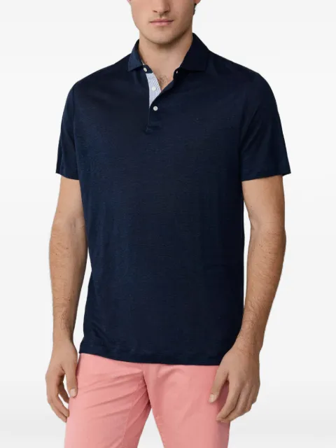 Hackett London linen polo shirt Blue HM5600115