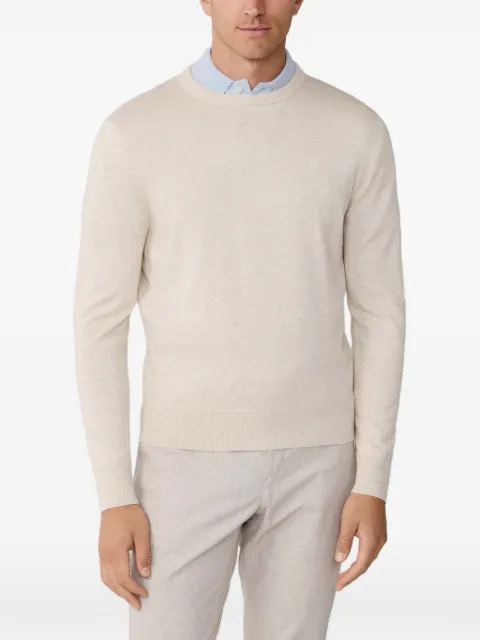 Hackett London embroidered-logo crew-neck sweater Neutrals HM7000114