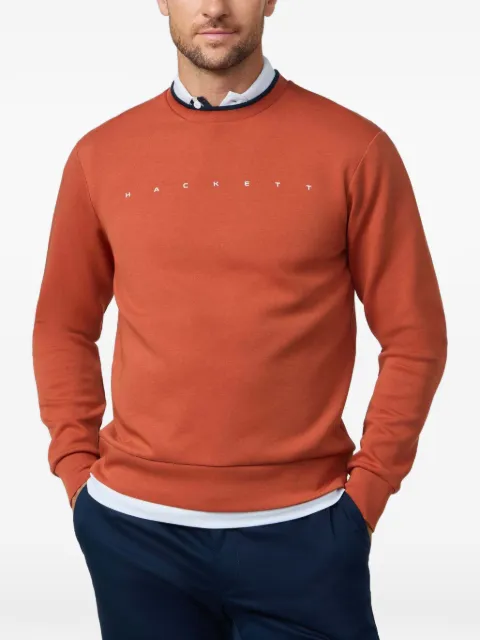 Hackett London logo-print crew-neck sweater Orange HM5800087