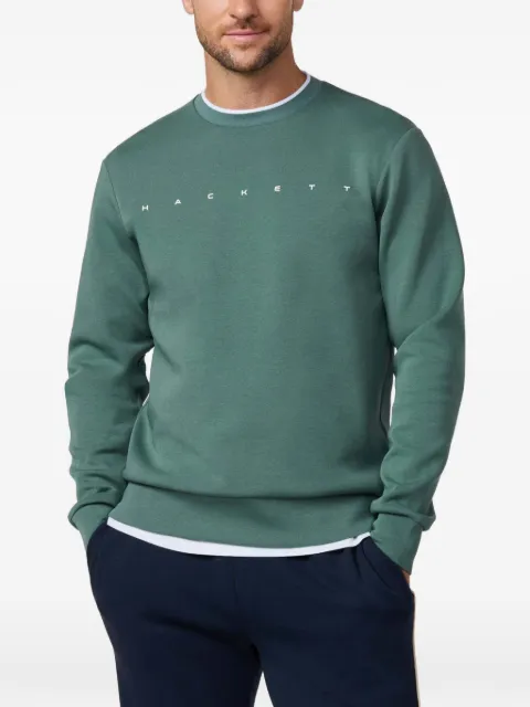 Hackett London logo-print crew-neck sweater Green HM5800087