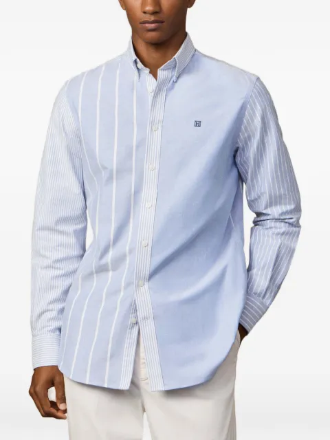Hackett London Heritage Patchwork Oxford buttoned shirt Blue HM3010696