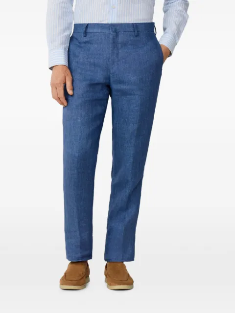 Hackett London delavé-weave linen trousers Blue HM2100091