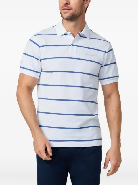 Hackett London striped pique polo shirt White HM5600117