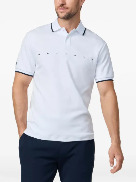 Hackett London logo-print cotton polo shirt White HM5600120
