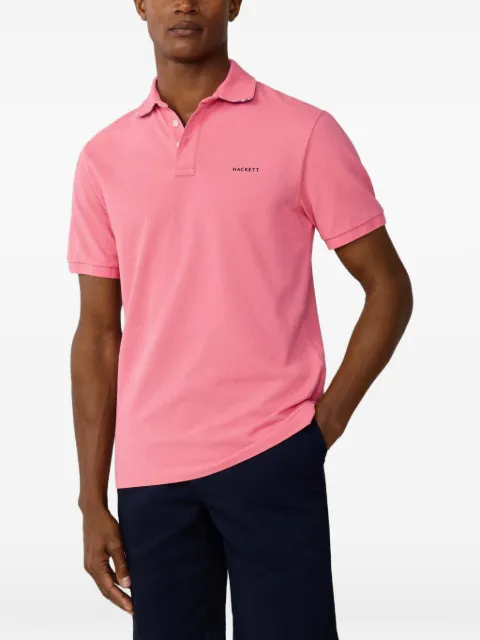 Hackett London beach-trim short-sleeve polo shirt Pink HM5600146