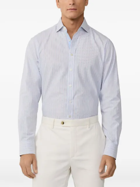 Hackett London striped Kent-collar shirt Blue HM3010608