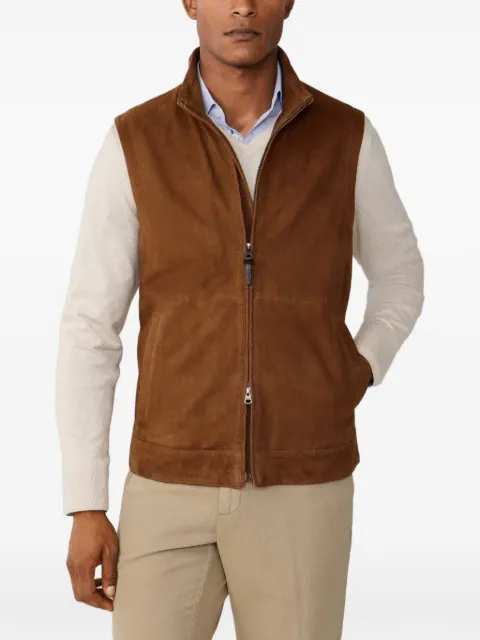Hackett London suede gilet Neutrals HM4000140