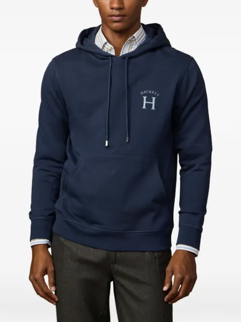 Hackett London logo-print hoodie Blue HM5800060