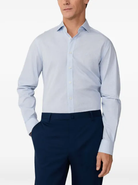 Hackett London mini geometric-print cotton shirt Blue HM3010665