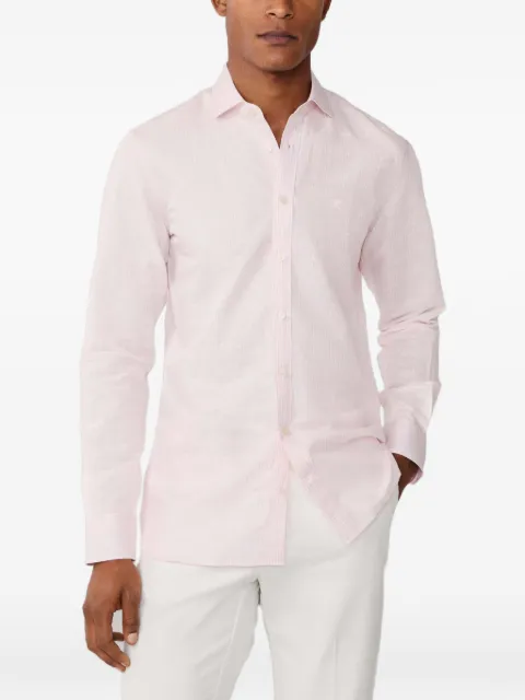 Hackett London Bengal-stripe tailored-fit shirt Pink HM3010691