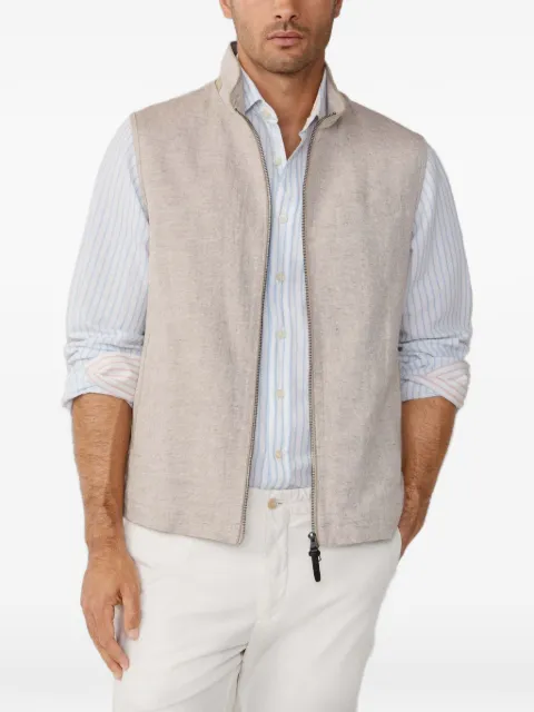 Hackett London textured gilet Neutrals HM4000130