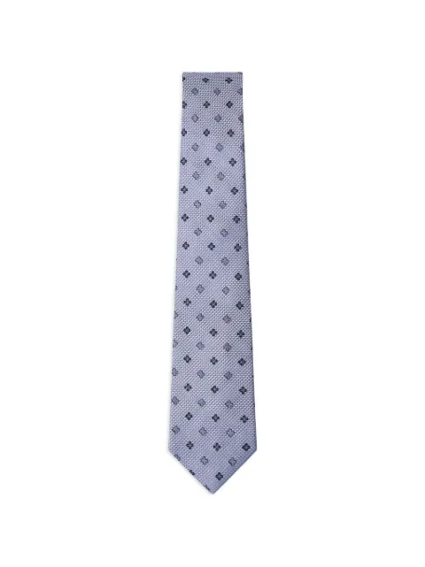 Hackett London flower-outline geometric-pattern tie Blue HM0500093