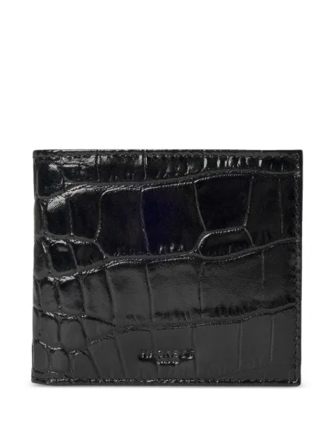 Hackett London croc-stamped billfold wallet Black HM413578