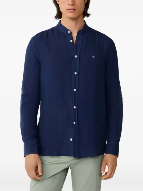 Hackett London Porter linen shirt Blue HM3010632